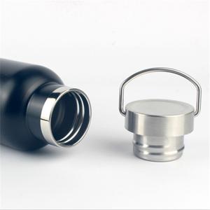 Leather Top Handle Insulated Drinks Bottle Double Wall Type