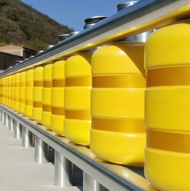 ROADSAFE Barrier High-Strength Rotating Roller Guardrail – Impact Absorbing