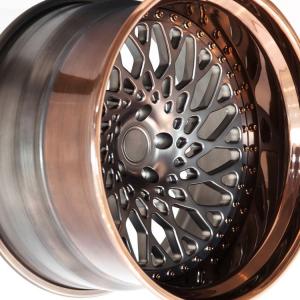 Customized wheel brushed bronze polished forged wheels 3 piece deep dish rims