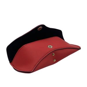 17.8cm Red OEM Leather Glasses Case Spectacle Case Packing With Button