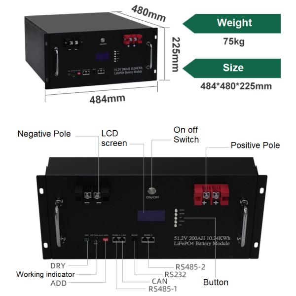 Lithium Battery 40KWH 48V 800AH Matched Deye Inverter For Home Energy Storage System