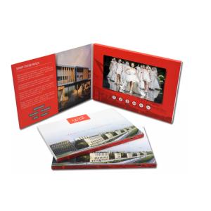 Custom 7 inch video flyer video brochure kit lcd video wedding invitation card