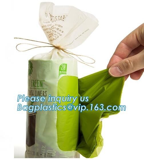 Compostable Caddy Liners plastic Garbage Bag on Roll, biodegradable compostable