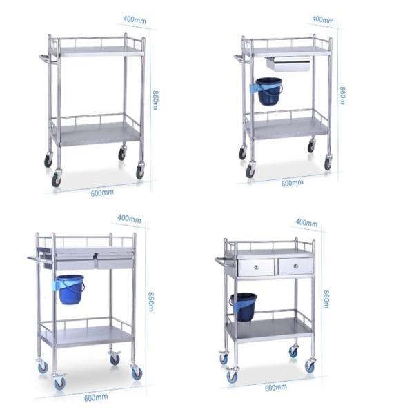 RK Bakeware China Foodservice NSF Stainless Steel Hospital Medical Trolley with Drawers