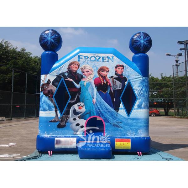 Commercial Grade Kids Frozen Inflatable Bounce Houses With Pillars inside