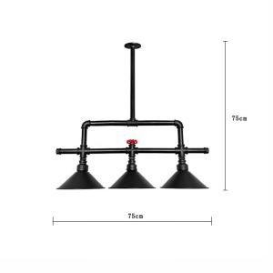 Vintage industrial wind and water pipe chandelier creative three end restaurant