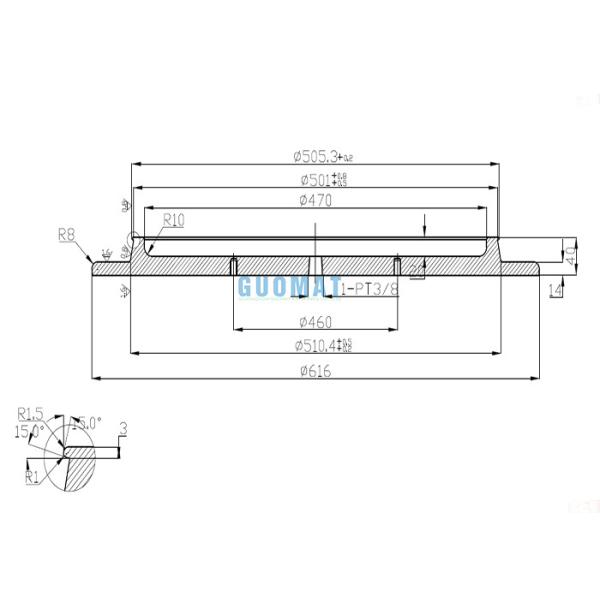 Convoluted Structure Bellows S-600-4 Yokohama Punch Air Springs with Steel Hoop