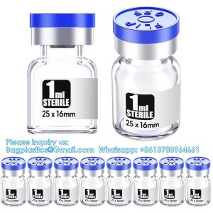 Sterile Empty Vials With Self Healing Injection Port, With Flip Off Aluminum Cap