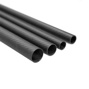 High Pressure Lightweight Round Carbon Fibre Tube Plain Weave Matte