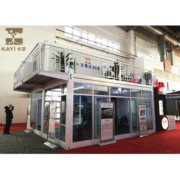 Quality Two Stories Prefabricated Container Homes Glass Wool Material With Double - Glazing for sale