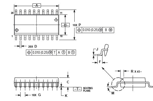 Integrated Circuit Chip 8-bit microcontroller units MC68HC705J5ACP MOTOROLA