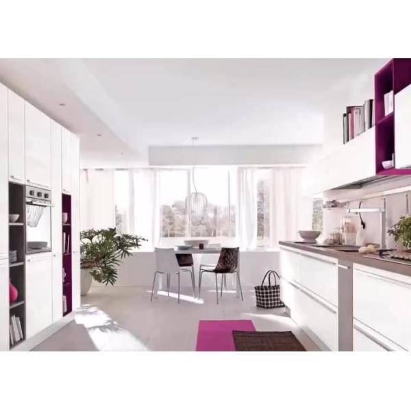 Quality L Shape Modern Modular Kitchen Cabinets With Corner Pantry And Island Family Use for sale