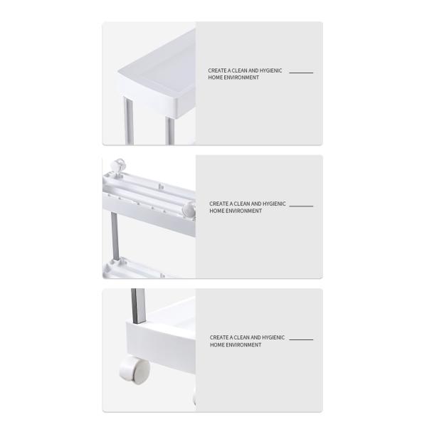 17.8cm Narrow Spice Rack On Wheels Slim Plastic Organizer Shelf