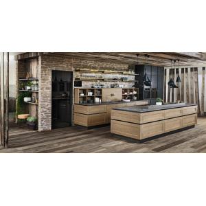 Veneer and Lacquer Finished American Kitchen Cabinet Set with Waste Container