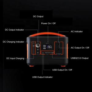 Rechargeable Portable Power Stations 600W LiFePO4 Type C With Light