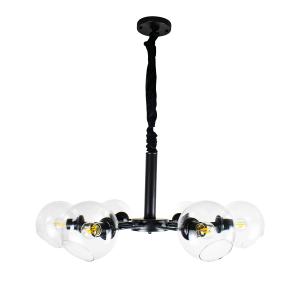 China Black Color And Glass Material Nordic E27 6head Pendant Light on sale
