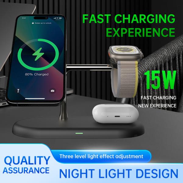 Fast Charging Wireless Charging Pad 177*117*84mm with Indicator Light Black White