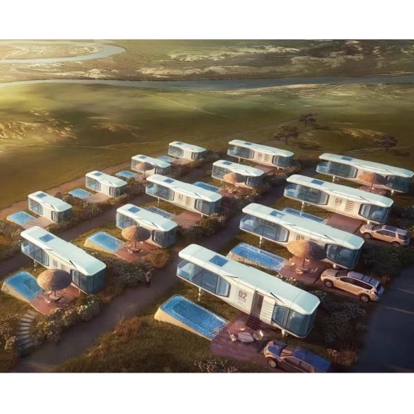 Modular Prefab Portable Container Tiny Home Luxury Space Capsule House with Aluminum