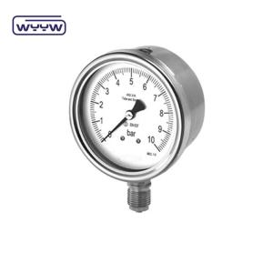 Bottom Mount Liquid Filled Pressure Gauge Standard EN 837-1 YTN-100
