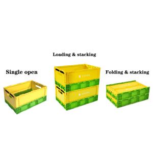 Foldable Industrial Plastic Storage Crates Boxes With Customized Color
