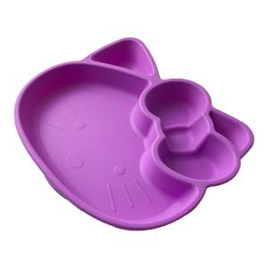 Cartoon Kitten Shape Silicone Feeding Sets Bpa Free Baby Plates