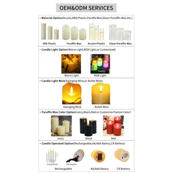 Remote Control Flameless LED Candles with Timer Function and Acrylic Plastic Shell for Safe Holiday Decor
