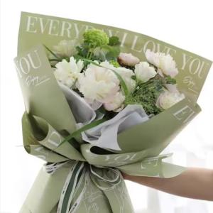 Multiple Colors English Words Bouquet Korean Flower hug pattern flower Wrapping