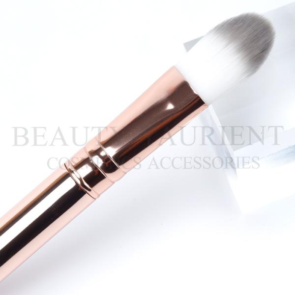 Customized Face Foundation Single Makeup Brush With Plastic Handle Soft PBT Hair