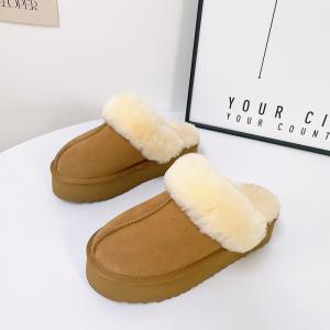 Factory Custom Cowhide Height-Increasing Women'S Outdoor Thick-Soled Slippers