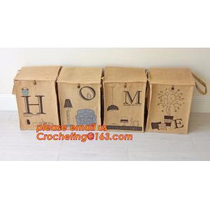 Custom-built hot sale jute clothes store receive cube storage basket, jute dirty