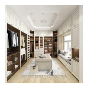Contemporary Bedroom Walk-in Wardrobe with Custom Wooden Design and MR HDF Board