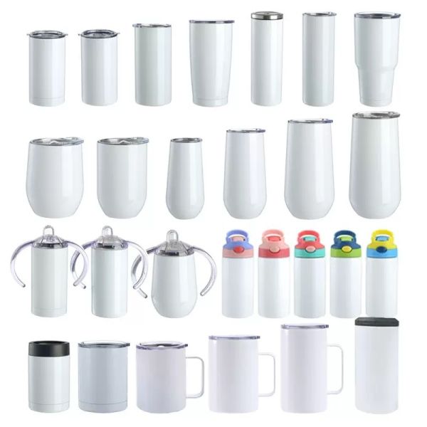 12oz Blank Sublimation Wine Tumblers Coffee Cups Mugs Sublimation Egg Tumbler Double Walled Vacuum Insulated Sublimation