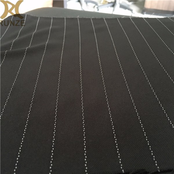 Elegant Women Dress 95% Polyester 5% Viscose Plain Stripes Fabric For Woolen Blazer Fabric Suits