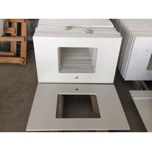 Durable Prefabricated Vanity Countertops , Absolute White Natural Quartz Vanity