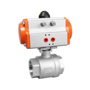 China CF8 Pneumatic Valve with ISO 9001 Certification and Normal Temperature 2PC Ball Valve on sale