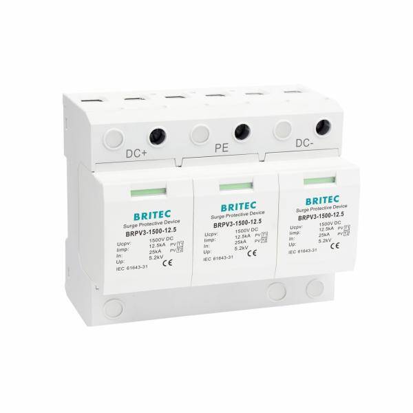 BRPV3-1500-12.5 DC SPD 12.5ka pv surge arrester 1500V DC SPD surge protection t1