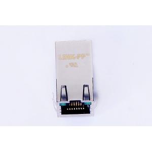 G/Y Tab Up Magnetic RJ45 Jack , Single Port Stacked RJ45 Magjack 0817-1AX1-11