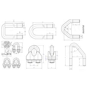 Stainless Steel Square U Bolts and Nuts M3-M72 3/16''- 4'' for Heavy-Duty
