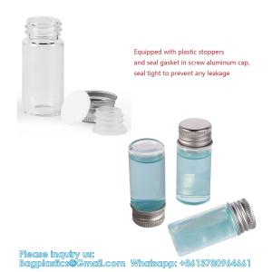 100 Sets Small Glass Bottles With Aluminum Cap Screw Top Lids 5 Milliliter Tiny
