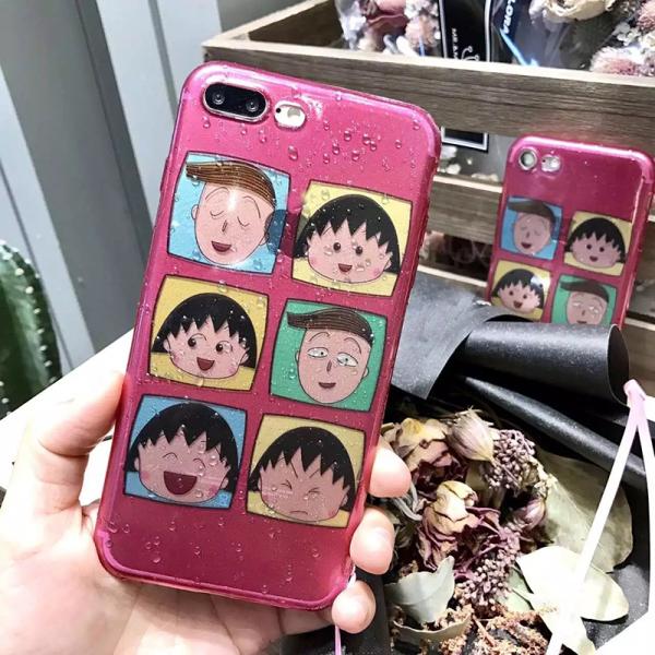 Soft TPU Lovely Water Droplets Cartoon Avatar Expression Back Cover Cell Phone Case For iPhone 7 6s Plus with Lanyard