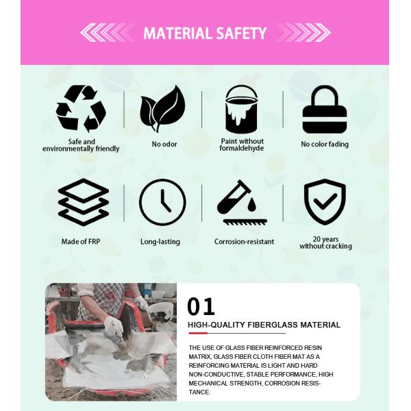 Colorful 3m High 3D Cartoon Resin Fiberglass Sculpture For Event Exhibition Easy To Clean And Long-Lasting