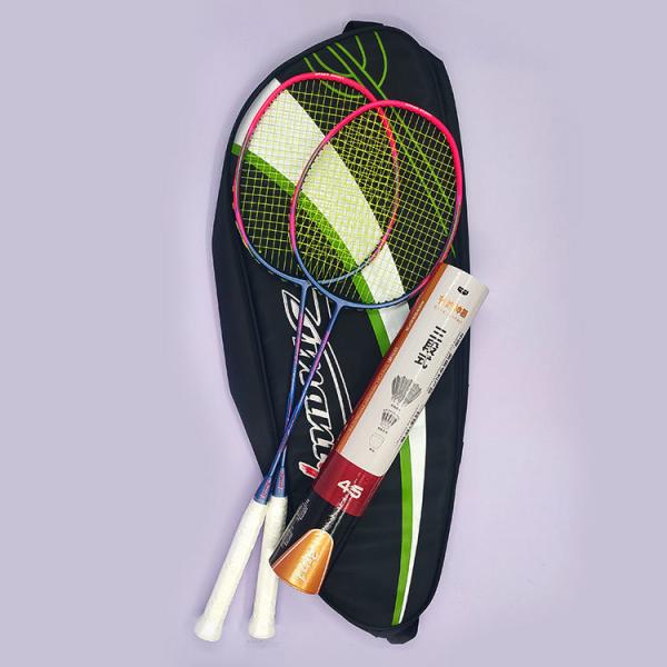 Badminton Set Full Graphite Carbon Fiber Badminton Racket with Hybrid Shuttlecoc