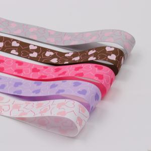 Silk Screen Printing Double Faced Satin Ribbon 100% Polyester Material