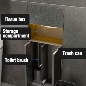 Customizable Stainless Steel Shower Niche with Concealed Surface Mounted Design