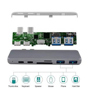 7 in 1 Dual Type-C Docking Station Thunderbolt 3 Hub for 2016/2017/2018 MacBook