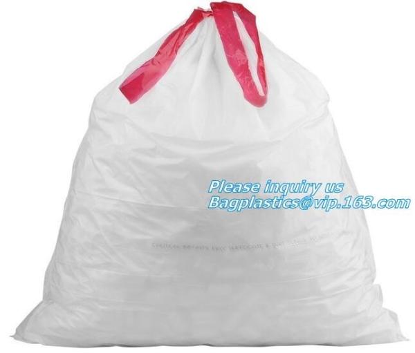 Customized biodegradable compostable Drawstring garbage bag, compostable garbage
