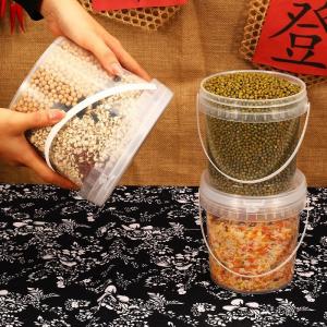 Transparent 500ML Food Grade Plastic Bucket with Lid Customized Pattern by