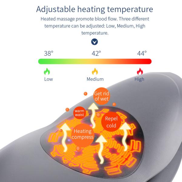Vibrating Lumbar Lower Back Pain Massager Adjustable Heating 240V