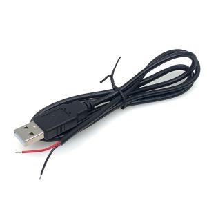5V USB to Open Stripped Tinned Bare Wires End Pigtail Power Charger Cable for