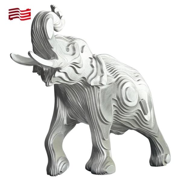 Custom Metal Animal Statue Life-Size Bronze Elephant Sculpture Made of Stainless